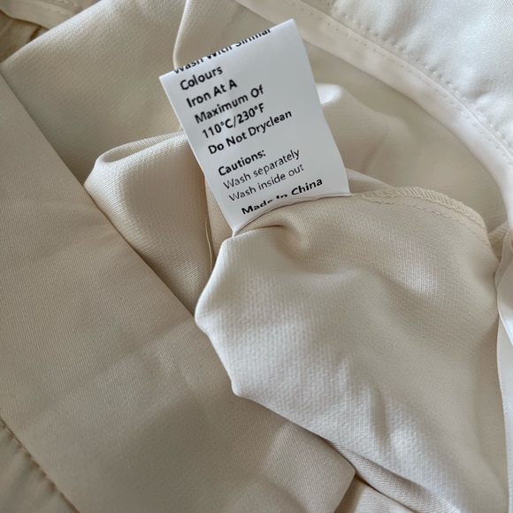 NWT Commense Solid Tube Top With Wide Leg Pants Set Cream Ivory Large - Picture 9 of 14